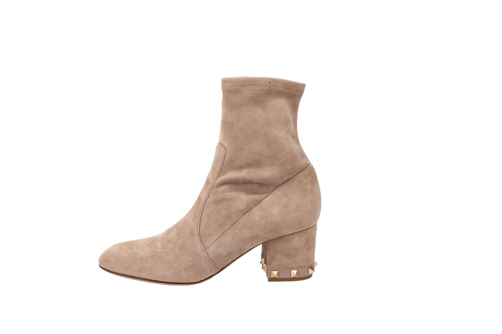 Valentino Nude Beige Suede Booties Size 8 - Picture 7 of 9